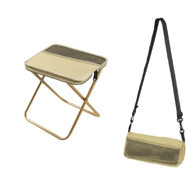 كرسي قابل للطي محمول للخارج بحقيبة ستيل كربون | Outdoor Backpack Handbag Folding Chair Leisure Portable Pocket