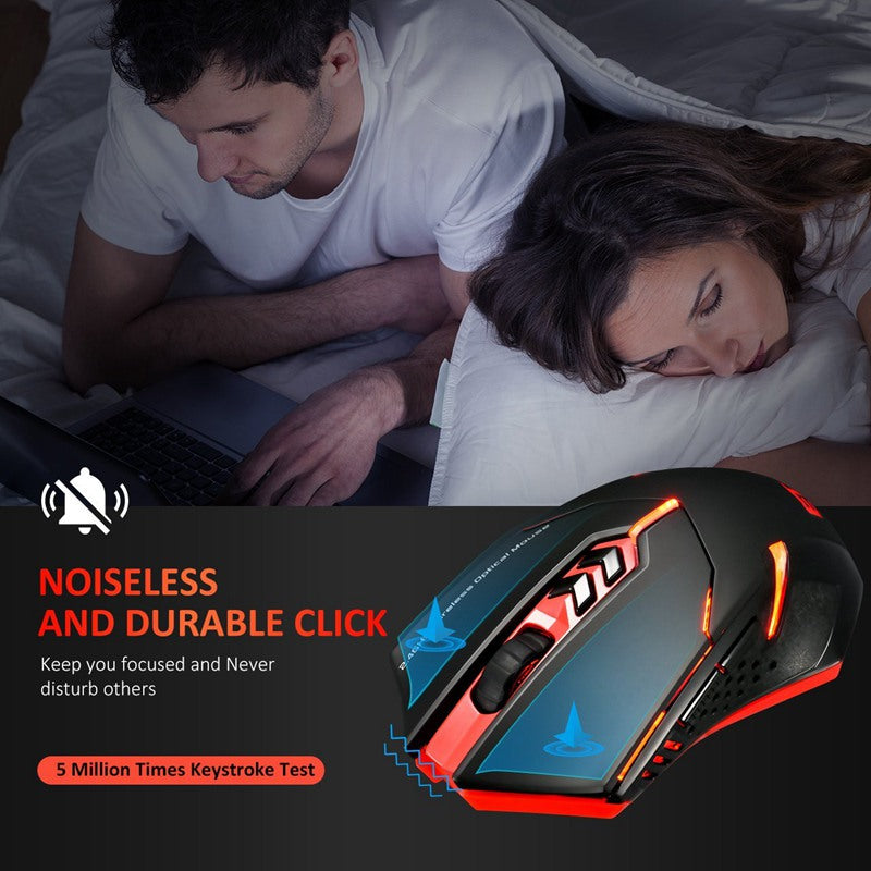 ماوس لاسلكي صامت مضيء موفر للطاقة | Power-Saving Silent Luminous Wireless Mouse