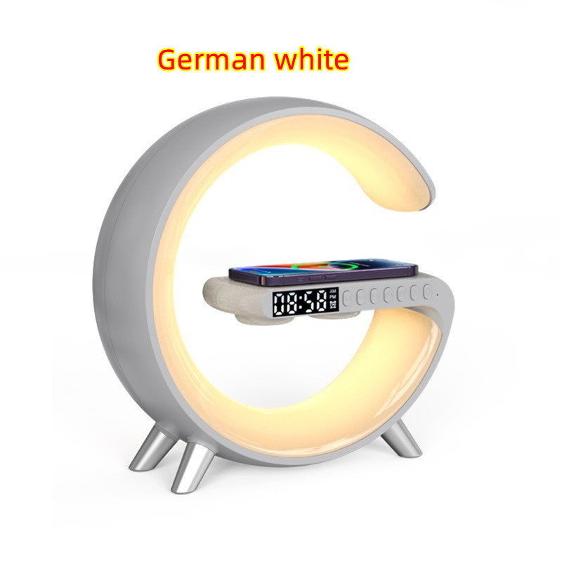 مصباح LED ذكي على شكل G مع سماعة بلوتوث وشاحن لاسلكي | New Intelligent G Shaped LED Lamp Bluetooth Speaker Wireless Charger