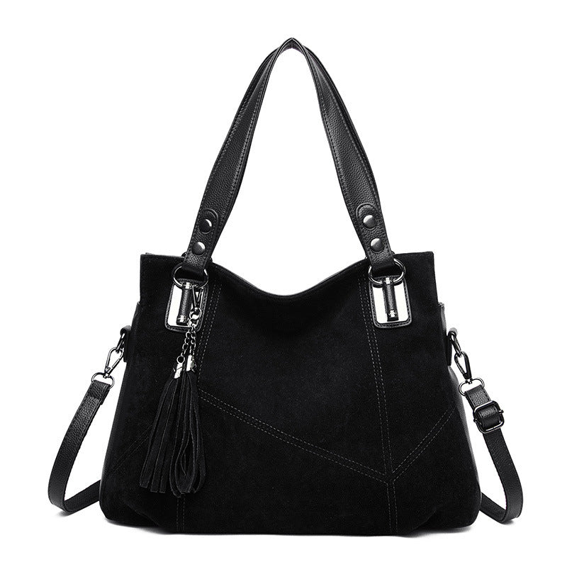 حقيبة كتف نسائية ريترو بشراشيب وسحاب من السويد | Womens Retro Tassel Zipper Suede Shoulder Crossbody Bag