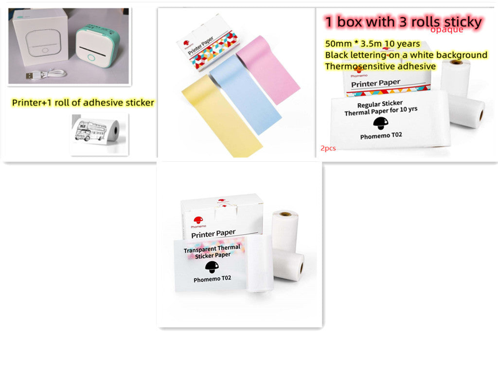 طابعة ملصقات حرارية محمولة بلوتوث للصور والبطاقات والأسئلة | Portable Mini Thermal Label Printer Home Photo Printer Bluetooth Mini Label Printer