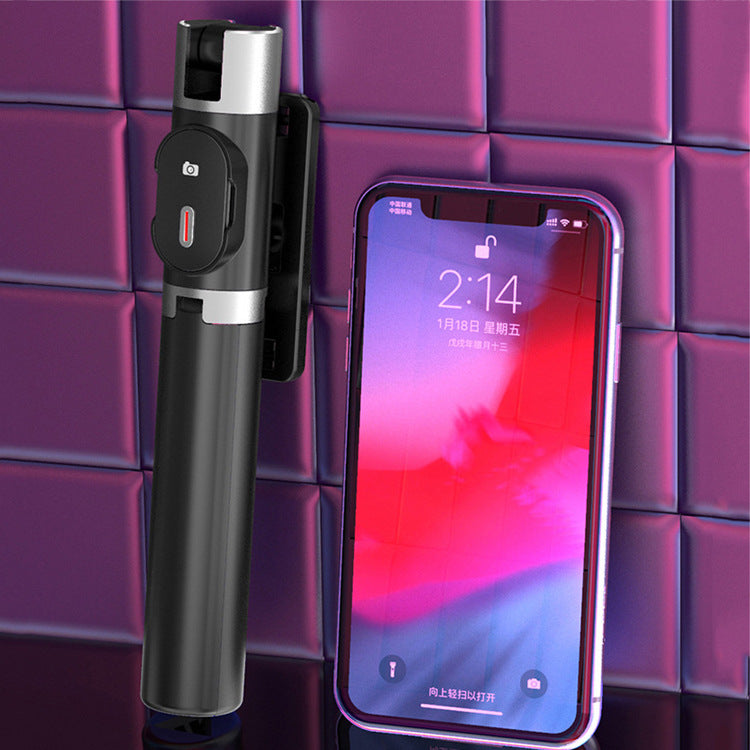 Compatible with Apple, Bluetooth Fill Light Selfie Stick Mobile Phone Integrated Tripod | عصا سيلفي بلوتوث مع إضاءة تصوير حامل ثلاثي متكامل للهواتف