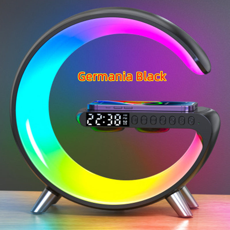مصباح LED ذكي على شكل G مع سماعة بلوتوث وشاحن لاسلكي | New Intelligent G Shaped LED Lamp Bluetooth Speaker Wireless Charger