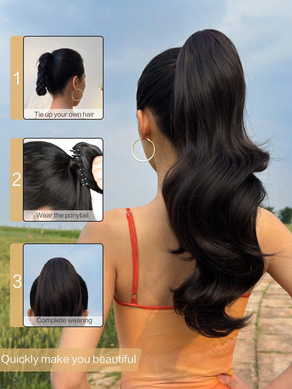 Claw Ponytail Extension Hair 