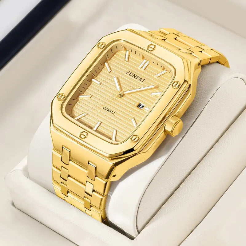 ساعة رجالية مربعة أنيقة من استانلس ستيل | Stylish Mens Stainless Steel Square Watch