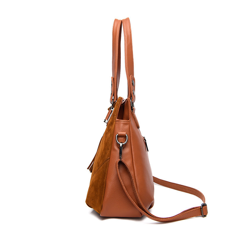 حقيبة كتف نسائية ريترو بشراشيب وسحاب من السويد | Womens Retro Tassel Zipper Suede Shoulder Crossbody Bag
