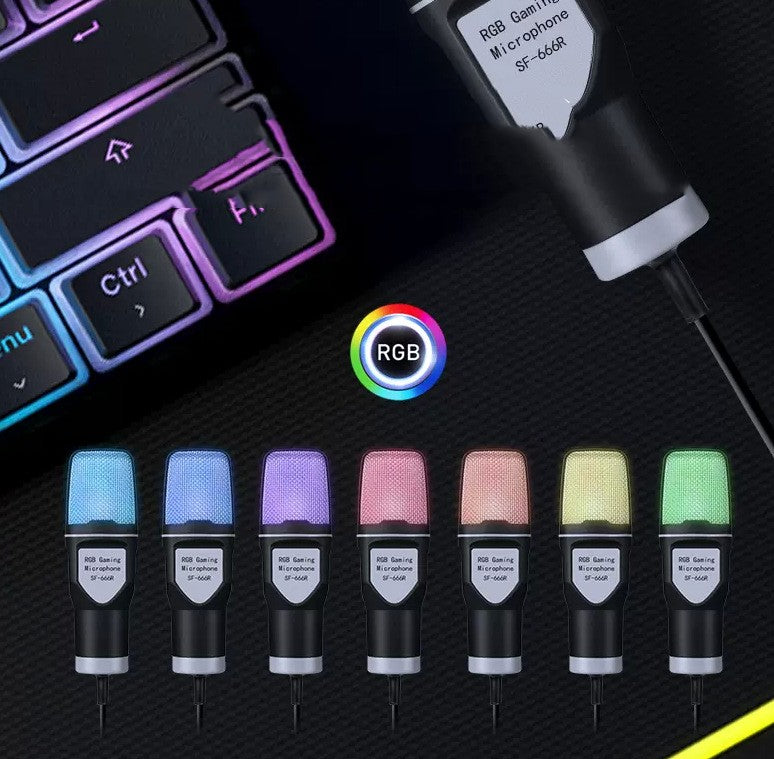 ميكروفون كمبيوتر RGB للألعاب والإيسبورت | RGB Gaming Desktop Microphone Capacitor Esports