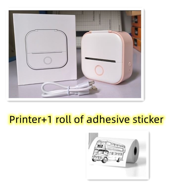طابعة ملصقات حرارية محمولة بلوتوث للصور والبطاقات والأسئلة | Portable Mini Thermal Label Printer Home Photo Printer Bluetooth Mini Label Printer