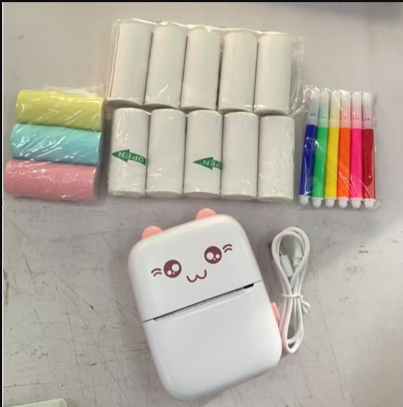 طابعة صغيرة محمولة بلوتوث وايفاي لطباعة الصور من الهاتف | Mini Printer Portable Bluetooth WiFi Mobile Phone Photo Pocket Printer