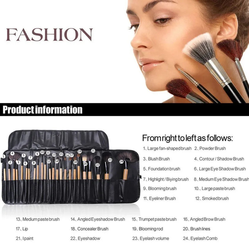 طقم فرش مكياج احترافي 24 قطعة بحقيبة هدية | Gift Bag Of 24 Pcs Professional Makeup Brush Set