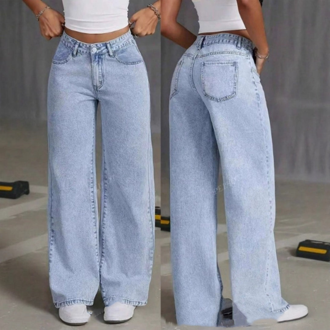 جينز نسائي خصر عالي مستقيم | Sweet Spicy High Waist Straight Jeans Women