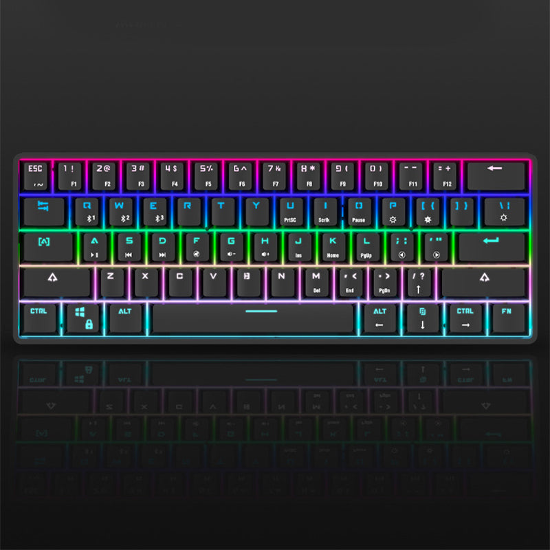 كيبورد ميكانيكي لاسلكي بلوتوث بمفاتيح PBT ملونة | Wireless Bluetooth Keyboard Colorful PBT Keycaps Mechanical Keyboard