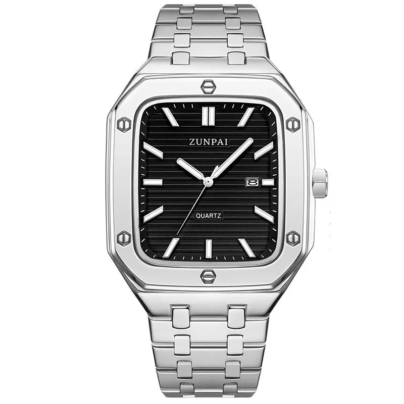 ساعة رجالية مربعة أنيقة من استانلس ستيل | Stylish Mens Stainless Steel Square Watch