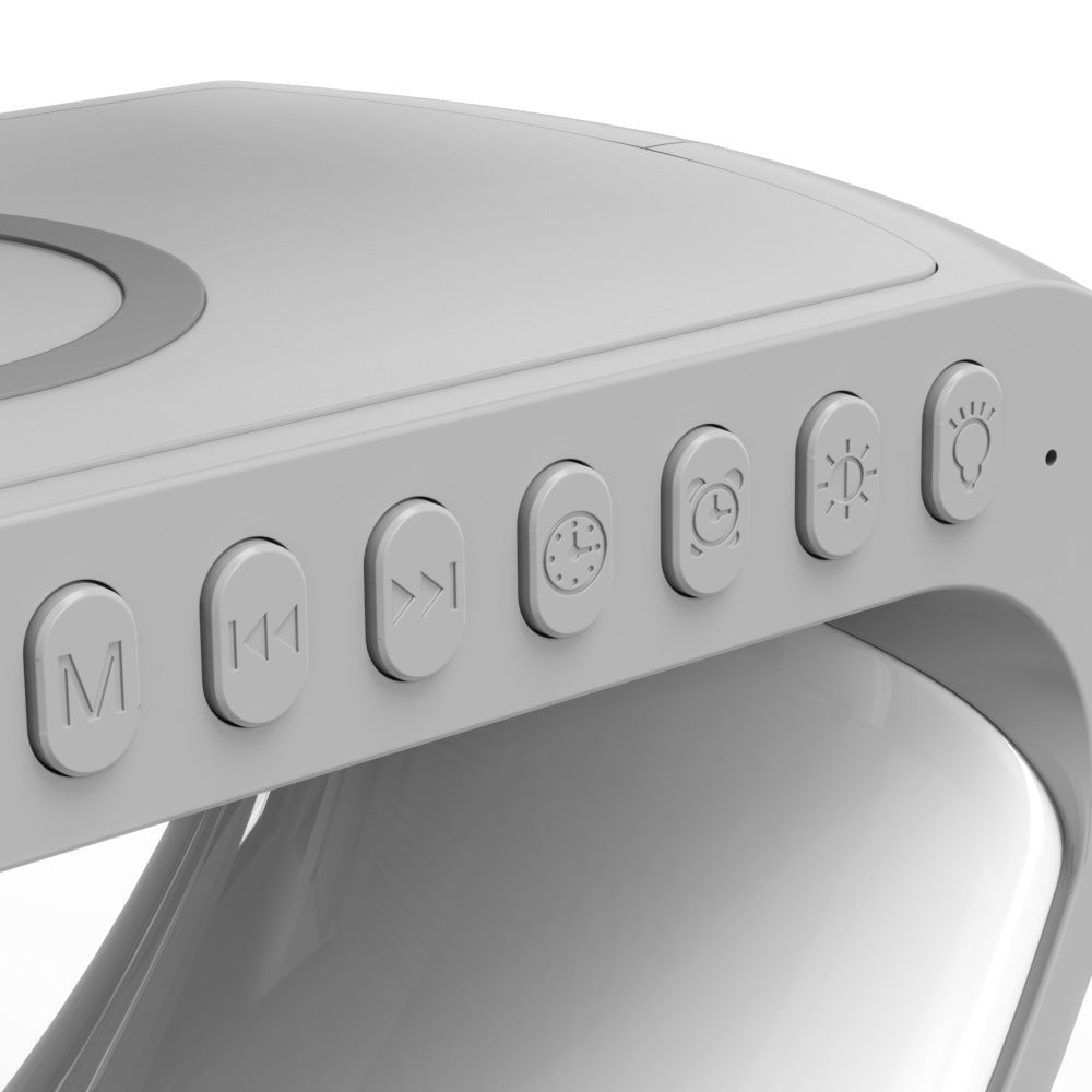 مصباح LED ذكي على شكل G مع سماعة بلوتوث وشاحن لاسلكي | New Intelligent G Shaped LED Lamp Bluetooth Speaker Wireless Charger