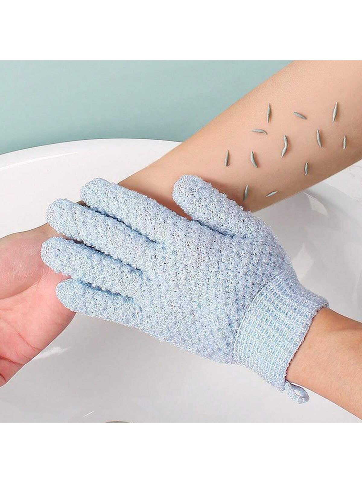 1/2 Pieces Exfoliating Shower Gloves, Shower Gloves Towel Bath Gloves, Reversible Exfoliating Gloves for Spa, Massage and Body Scrub, Body Scrub Bath Accessories Home Bathroom Decor Fall Decor Back to School
