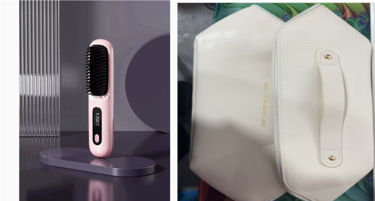 مشط تمليط لاسلكي 2 في 1 | 2 In 1 Straight Hair Comb Wireless Hair Straightener Brush