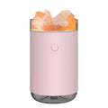 Air Humidifier Crystal Salt Stone Desktop Aromatherapy Essential Oil Ultrasonic Diffuser With LED Lamp | جهاز ترطيب الهواء بحجر الملح البلوري مع زيوت عطرية وإضاءة LED