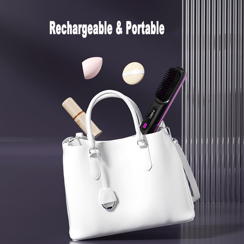 مشط تمليط لاسلكي 2 في 1 | 2 In 1 Straight Hair Comb Wireless Hair Straightener Brush