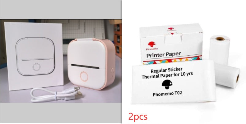 طابعة ملصقات حرارية محمولة بلوتوث للصور والبطاقات والأسئلة | Portable Mini Thermal Label Printer Home Photo Printer Bluetooth Mini Label Printer