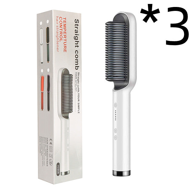 مكواة شعر 2 في 1 مع تجعيد | New 2 In 1 Hair Straightener Hot Comb Curling Tong Electric Hair Brush