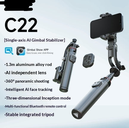 C22 مثبت أحادي المحور للهواتف الذكية مع تتبع ذكي للوجه بتقنية AI | C22 Smartphone Single-Axis Stabilizer With Intelligent AI Face Tracking And Handheld Design