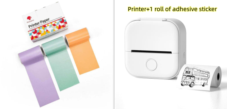 طابعة ملصقات حرارية محمولة بلوتوث للصور والبطاقات والأسئلة | Portable Mini Thermal Label Printer Home Photo Printer Bluetooth Mini Label Printer