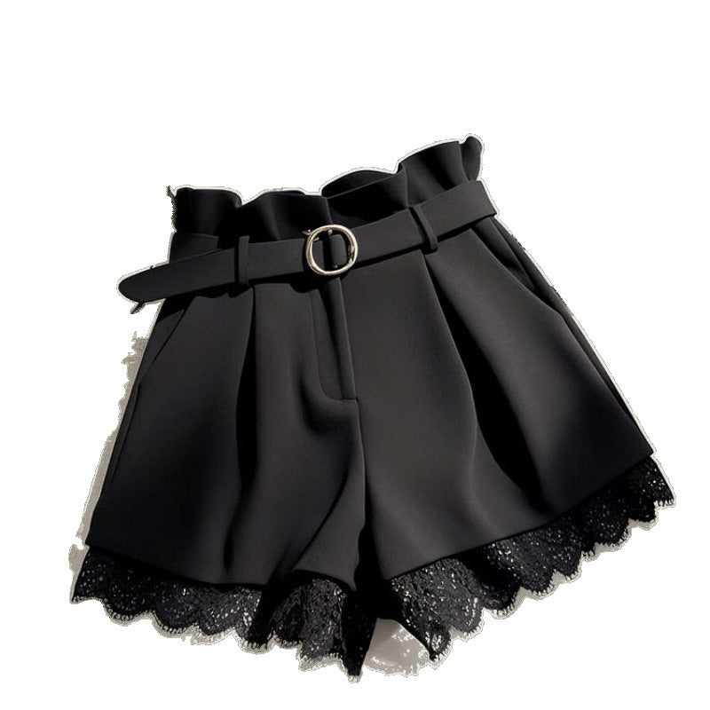 شورت نسائي عالي الخصر كاجوال للقصيرات | High-waisted Casual Shorts Cropped Pants For Petite Women