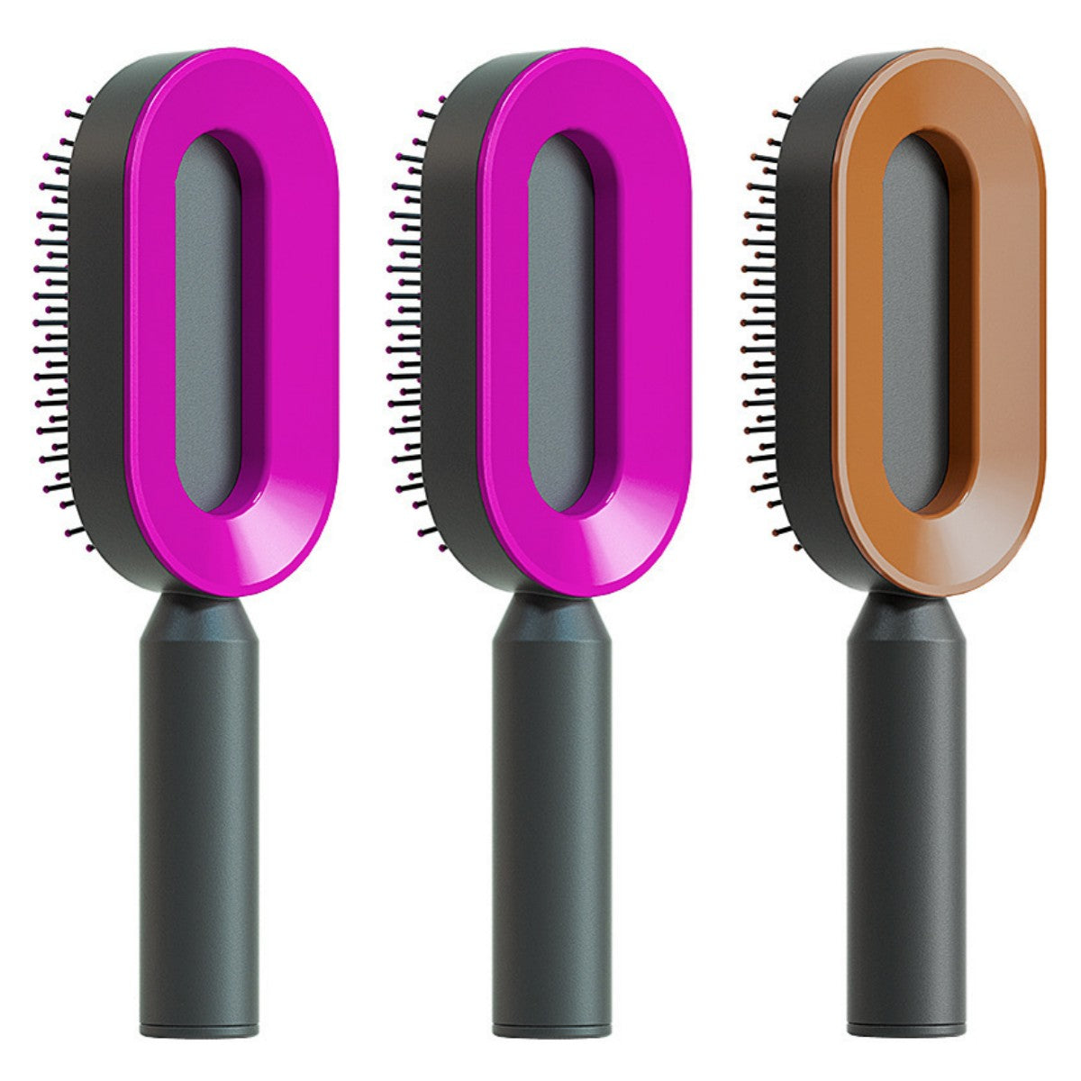 فرشاة شعر ذاتية التنظيف بضغطة واحدة مضادة للكهرباء لمساج فروة الرأس | Self Cleaning Hair Brush One-key Cleaning Anti-Static Airbag Massage Scalp Comb