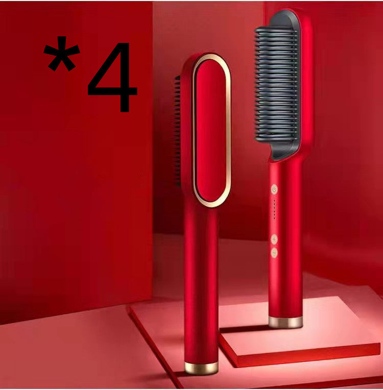 مكواة شعر 2 في 1 مع تجعيد | New 2 In 1 Hair Straightener Hot Comb Curling Tong Electric Hair Brush