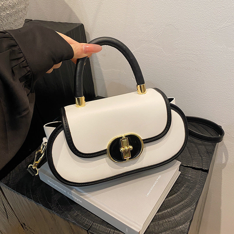حقيبة توت ريترو مات فاخرة مع حقيبة دائرية صغيرة سحاب | Premium Retro Matte Tote Bag Autumn Crossbody Mini Round Bag