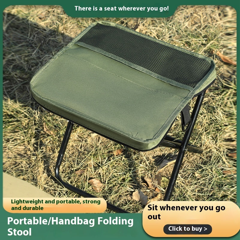 كرسي قابل للطي محمول للخارج بحقيبة ستيل كربون | Outdoor Backpack Handbag Folding Chair Leisure Portable Pocket