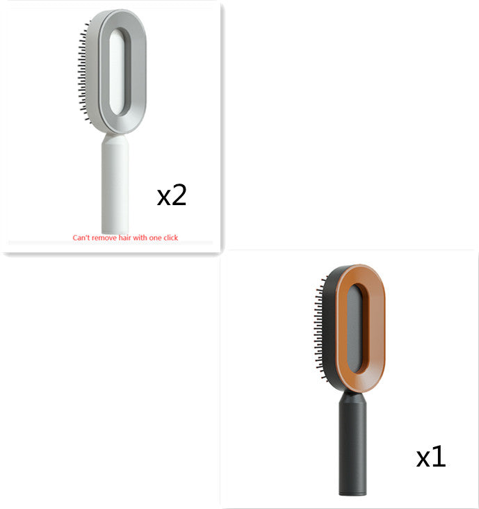 فرشاة شعر ذاتية التنظيف بضغطة واحدة مضادة للكهرباء لمساج فروة الرأس | Self Cleaning Hair Brush One-key Cleaning Anti-Static Airbag Massage Scalp Comb