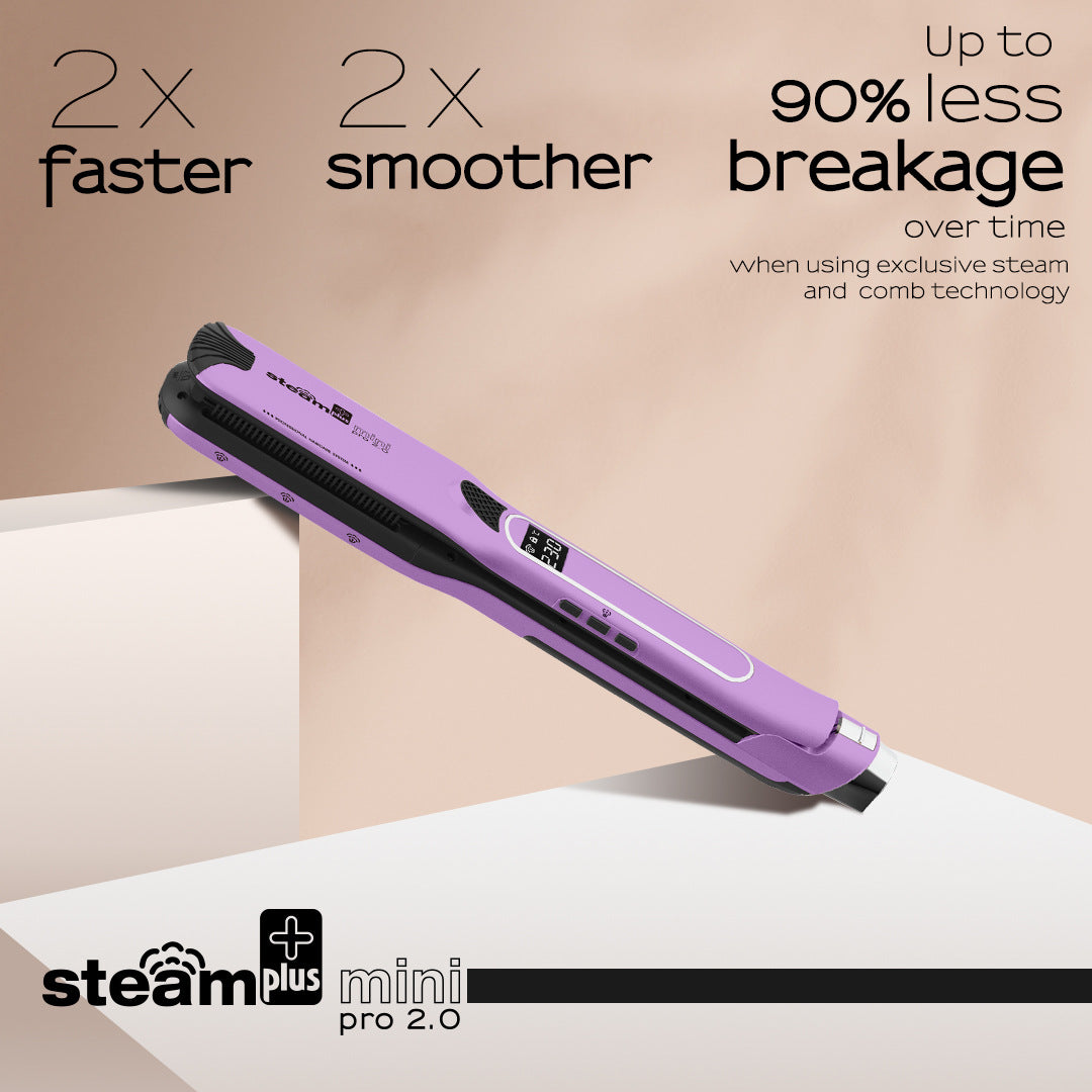 مكواة شعر بخار ميني للفرد والتمويج | Mini Steam Splint Spray Steam Hair Straightener For Curling Or Straightening
