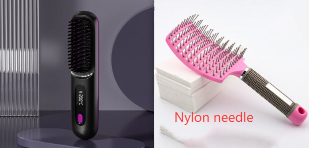 مشط تمليط لاسلكي 2 في 1 | 2 In 1 Straight Hair Comb Wireless Hair Straightener Brush