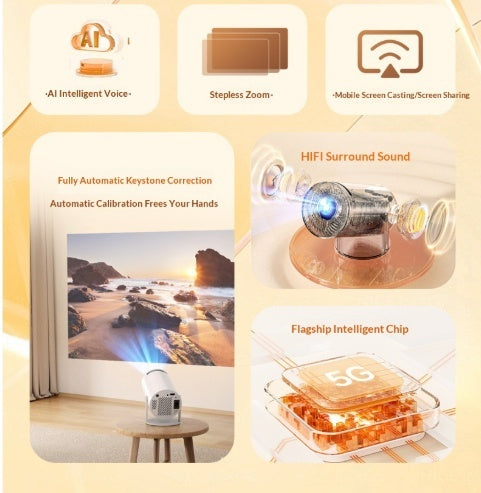 جهاز عرض ذكي مصغر HY300 | HY300 Mini Smart Home Projector