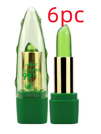 أحمر شفاه مغير اللون بالصبار الطبيعي مرطب ومغذي | Aloe Vera Gel Color Changing Lipstick Gloss Moisturizer Anti-drying Lip Care