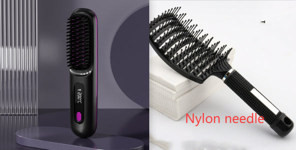 مشط تمليط لاسلكي 2 في 1 | 2 In 1 Straight Hair Comb Wireless Hair Straightener Brush