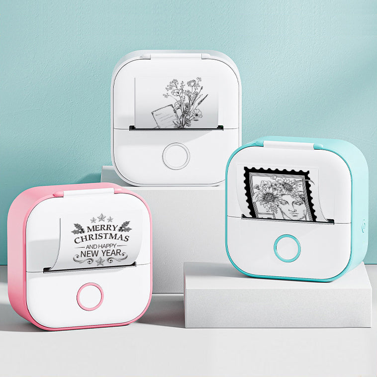طابعة ملصقات حرارية محمولة بلوتوث للصور والبطاقات والأسئلة | Portable Mini Thermal Label Printer Home Photo Printer Bluetooth Mini Label Printer