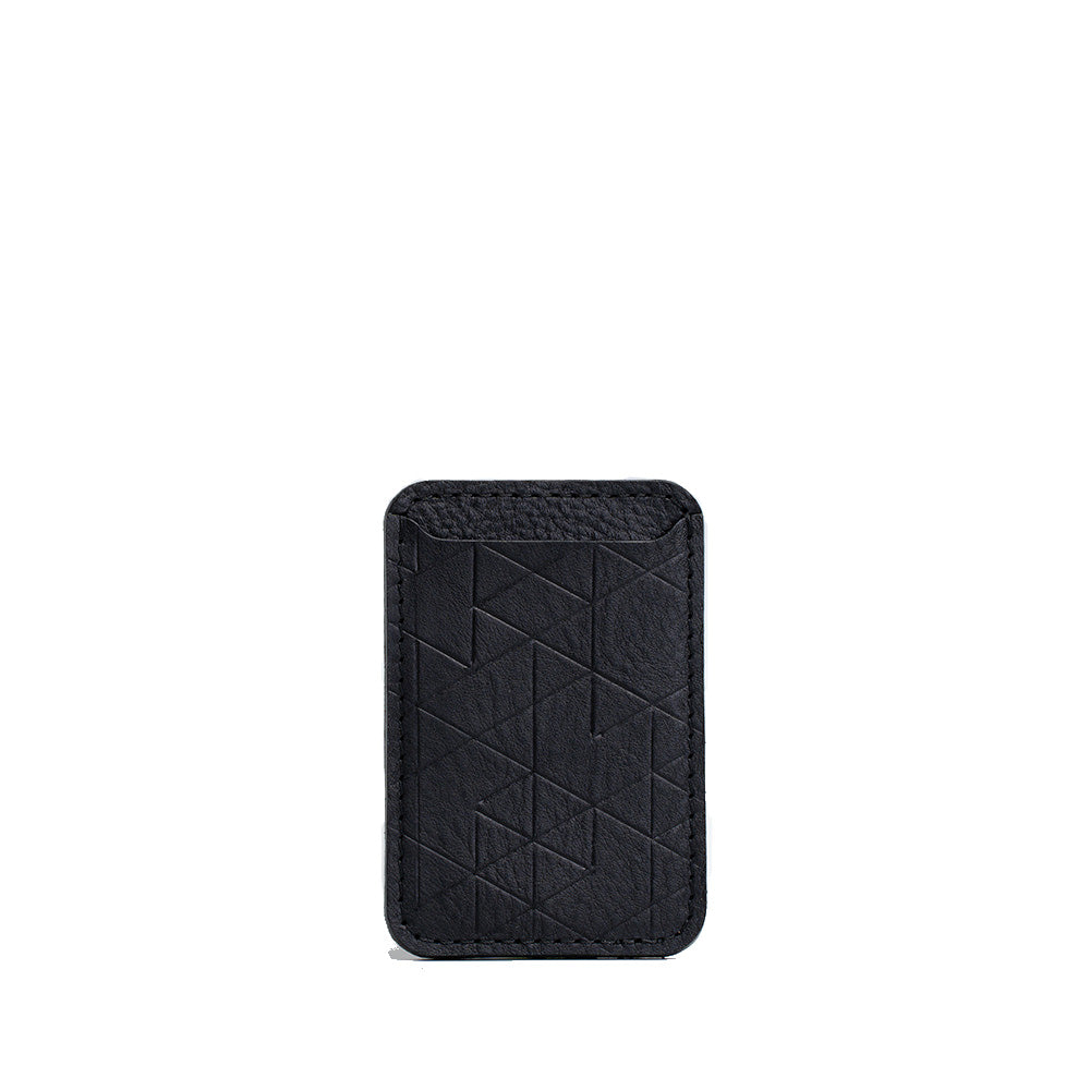 محفظة جلد طبيعي بنقش Vectors متوافقة مع MagSafe صناعة يدوية أوروبية | Leather Wallet MagSafe Classic Vectors Handmade Europe