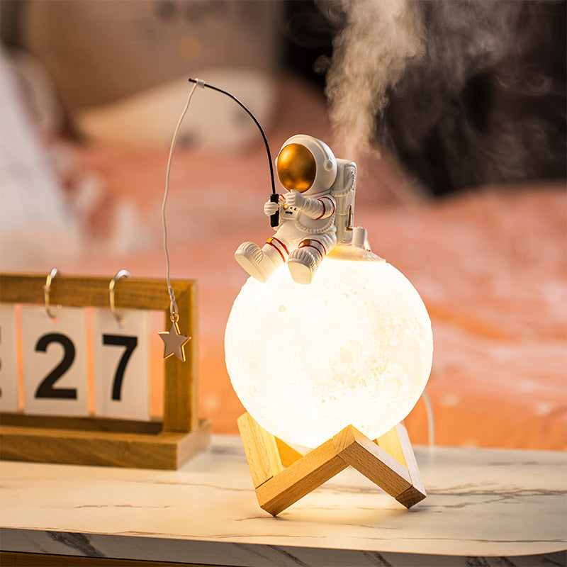 تمثال رائد فضاء مع مرطب وإضاءة ليلية | Astronaut Figurine Humidifier Night Light Home Decor