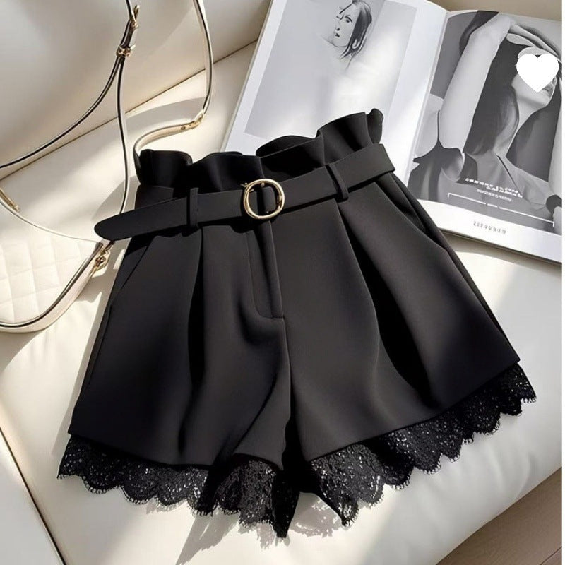 شورت نسائي عالي الخصر كاجوال للقصيرات | High-waisted Casual Shorts Cropped Pants For Petite Women