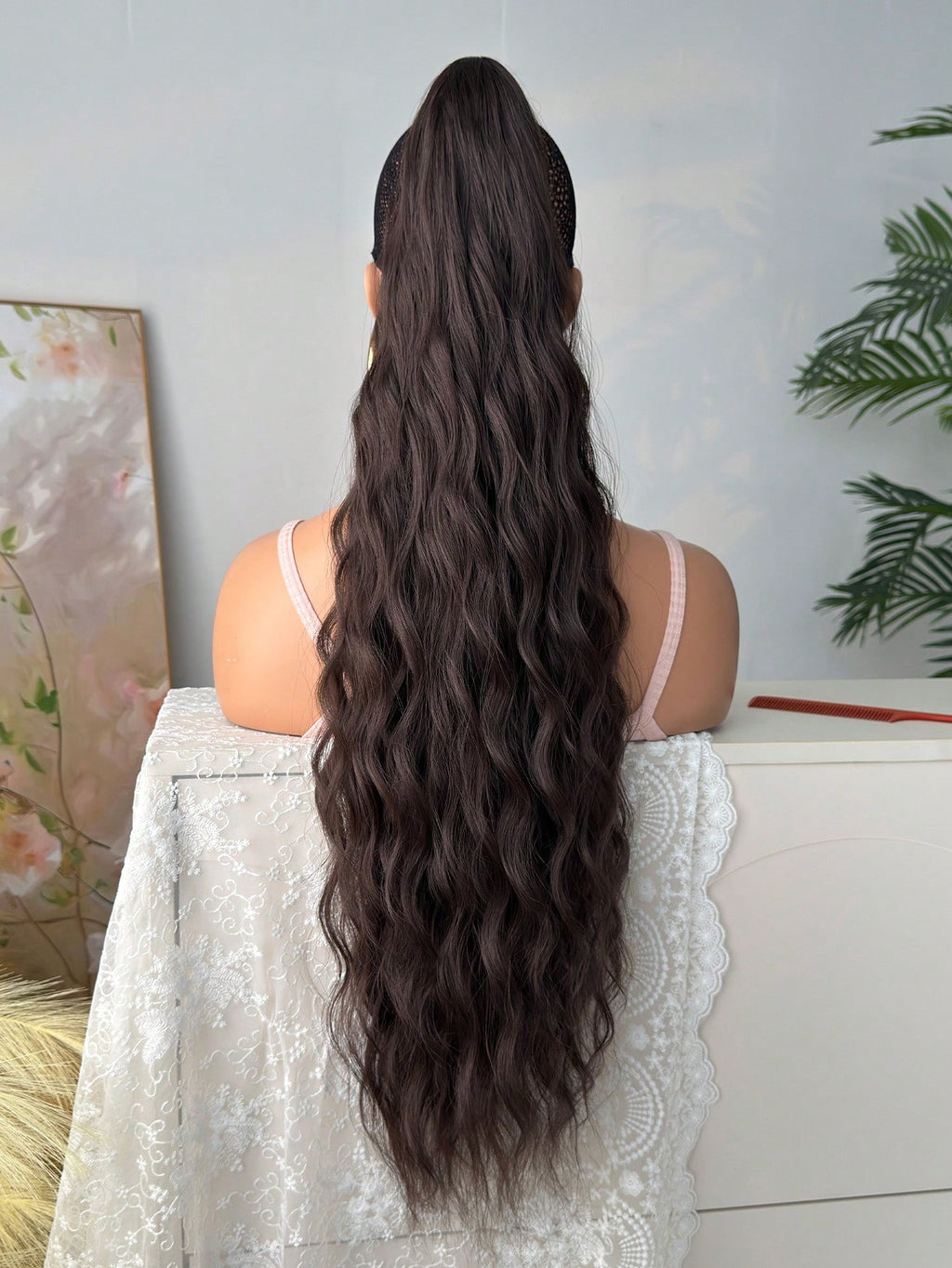 ZURO 32-Inch Long Wavy Synthetic Hair Extension, Heat Resistant Fiber Ponytail Clip-In, Suitable for Women & Girls, Party & Daily Use