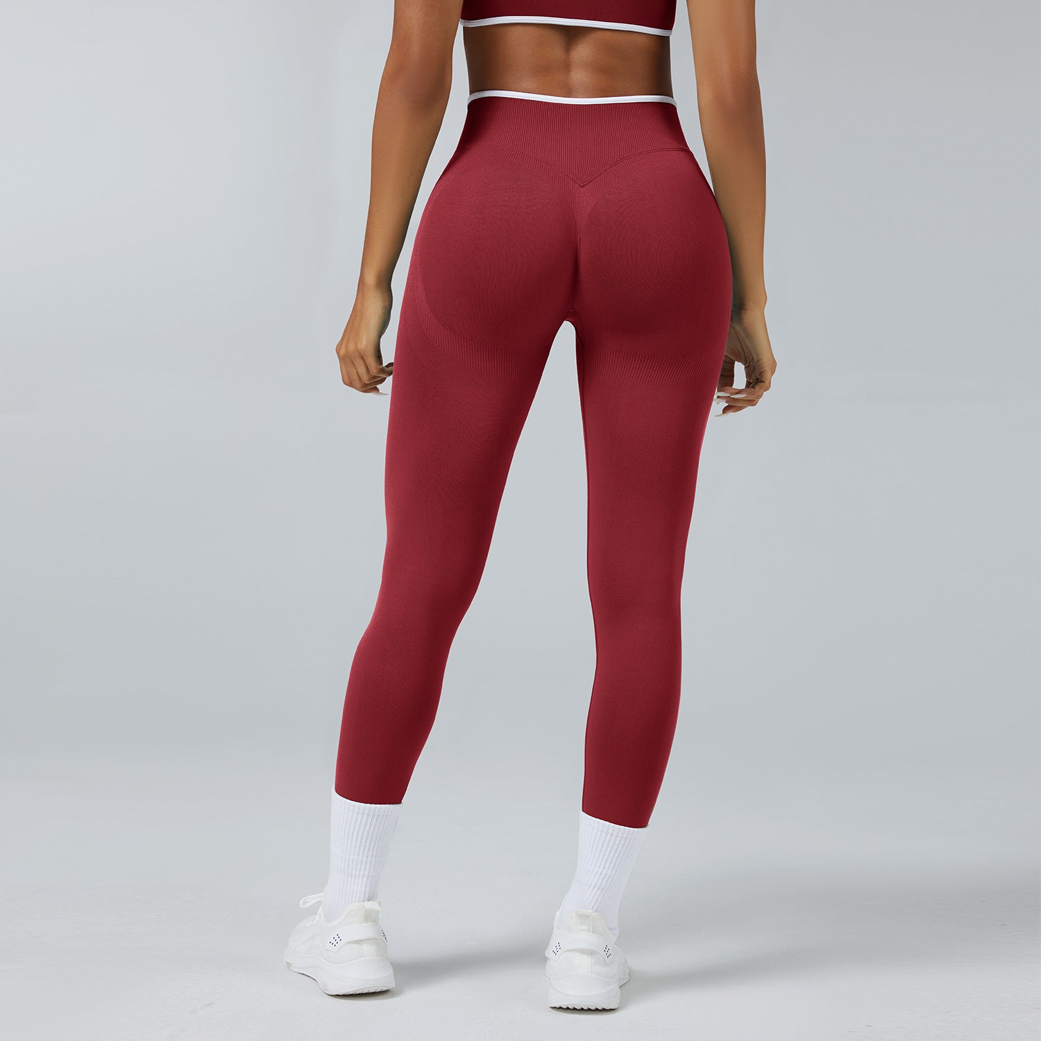 بنطال يوغا سلس عالي الخصر سريع الجفاف | Seamless Knitted Tight High Waist Quick-drying Sports Yoga Pants
