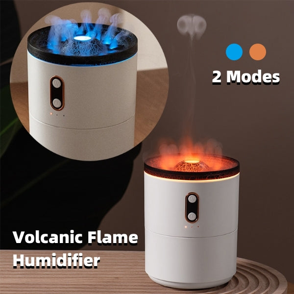 Volcanic Flame Aroma Essential Oil Diffuser USB Portable Jellyfish Air Humidifier Night Light Lamp | موزع زيوت عطرية بلهب بركاني مرطب هواء محمول بإضاءة ليلية