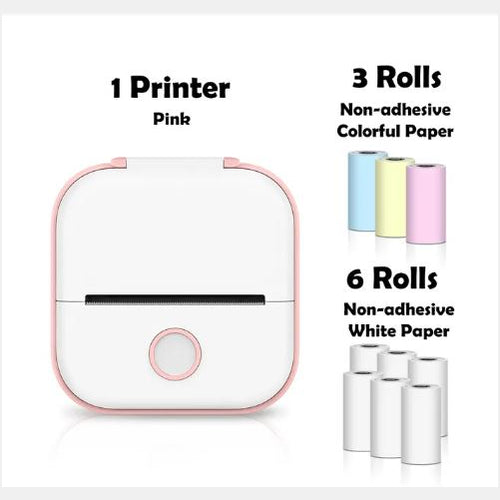 طابعة ملصقات حرارية محمولة بلوتوث للصور والبطاقات والأسئلة | Portable Mini Thermal Label Printer Home Photo Printer Bluetooth Mini Label Printer