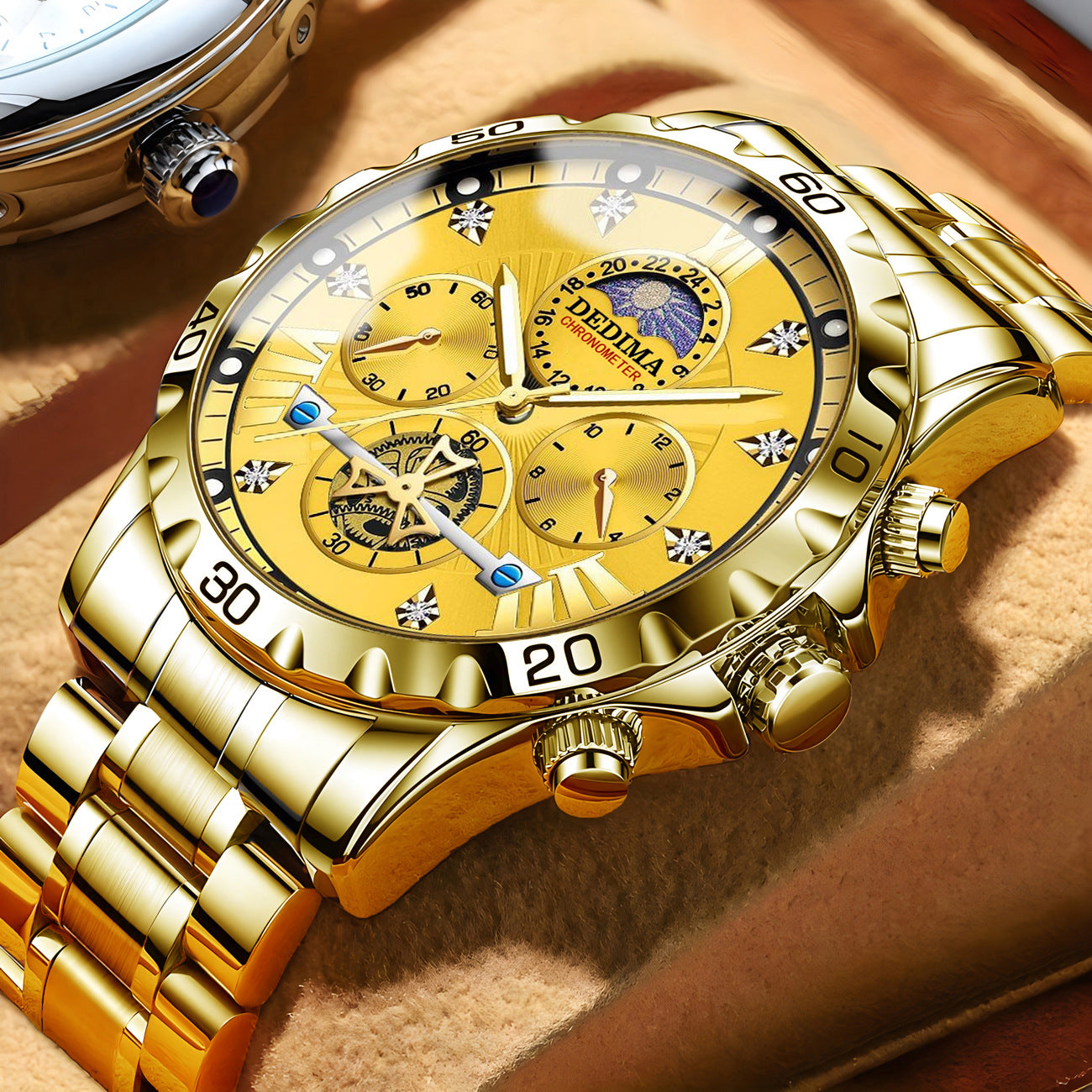ساعة كوارتز مضيئة مقاومة للماء بعجلة طيارة لرجال الأعمال | Business Luminous Waterproof Flywheel Quartz Watch