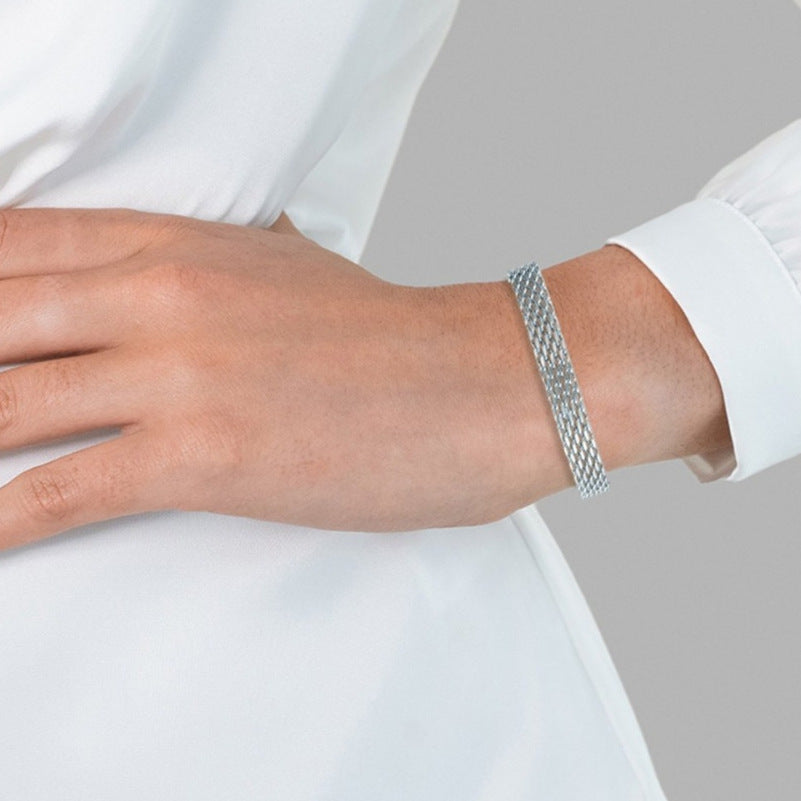 سوار سلسلة نسائي ذهبي/فضي | Women's Chain Bracelet Business Casual Golden Silver