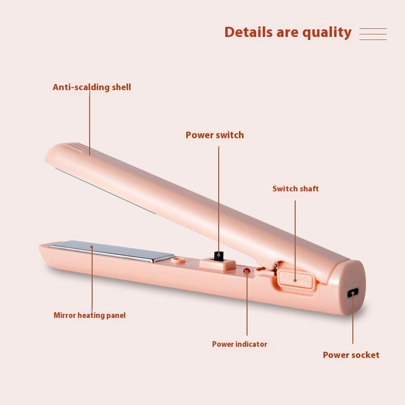 مكواة شعر ميني 2 في 1 محمولة بمنفذ USB | Hair Curler And Straightener Dual-use Portable Usb Interface Mini Hair Styling Iron
