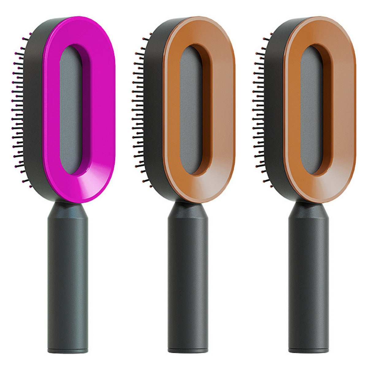 فرشاة شعر ذاتية التنظيف بضغطة واحدة مضادة للكهرباء لمساج فروة الرأس | Self Cleaning Hair Brush One-key Cleaning Anti-Static Airbag Massage Scalp Comb
