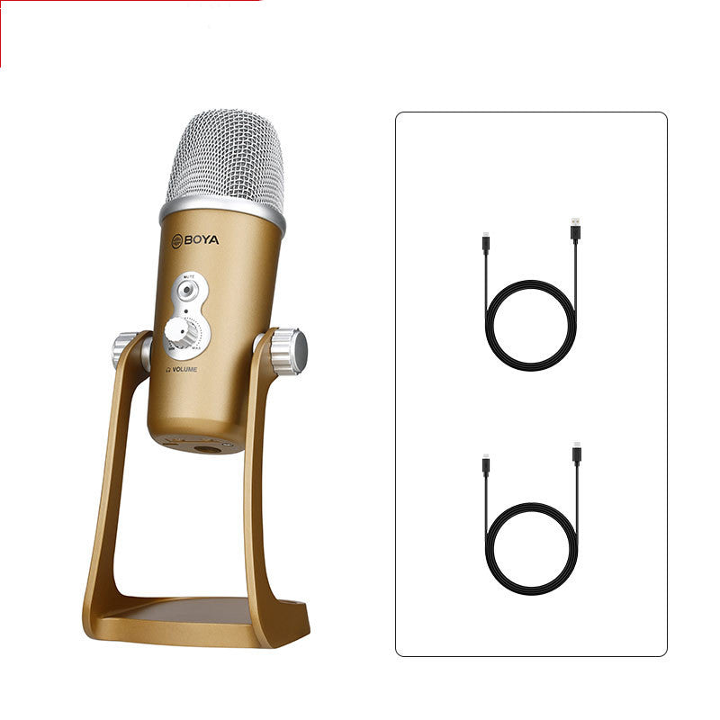 مايكروفون BOYA PM700R كوندنسر USB مع كارد صوت مدمج للتسجيل والبث | BOYA PM700R USB Condenser Microphone Built-in Sound Card Recording